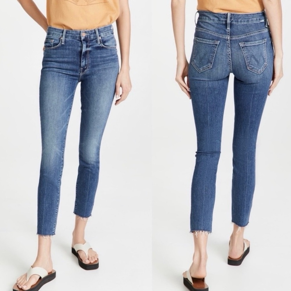 Chic MOTHER Looker Ankle Fray Jeans - Women's Size 26 in Denim Shade 'Groovin'